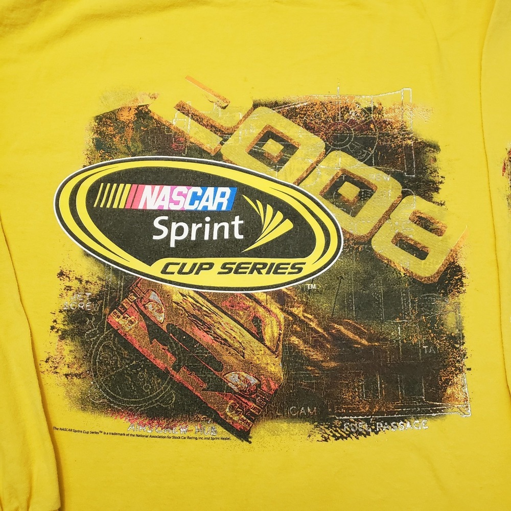 Vintage‎ Nascar Sprint Cup Series Shirt Mens XL Yellow AAA Pullover Long Sleeve